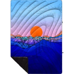 Rumpl Original Puffy Blanket - Printed 1-Person -Outdoor Camping Series Store TPPB BB1 1 SKYLINE DIVIDE BROOKLYN BELL OGPUFFY 1P FLATLAY