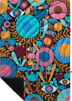 Rumpl Original Puffy Blanket - Printed 1-Person -Outdoor Camping Series Store TPPB LC1 1 NIGHT GARDEN LISACONGDON