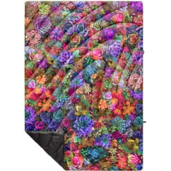 Rumpl Original Puffy Blanket - Printed 1-Person -Outdoor Camping Series Store TPPB SUC 1 PSYCHEDELIC SUCCULENT OGPUFFY 1P FLATLAY